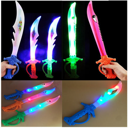 Electronic Luminous Toy Colorful Knife Children's Plastic Shark Sword