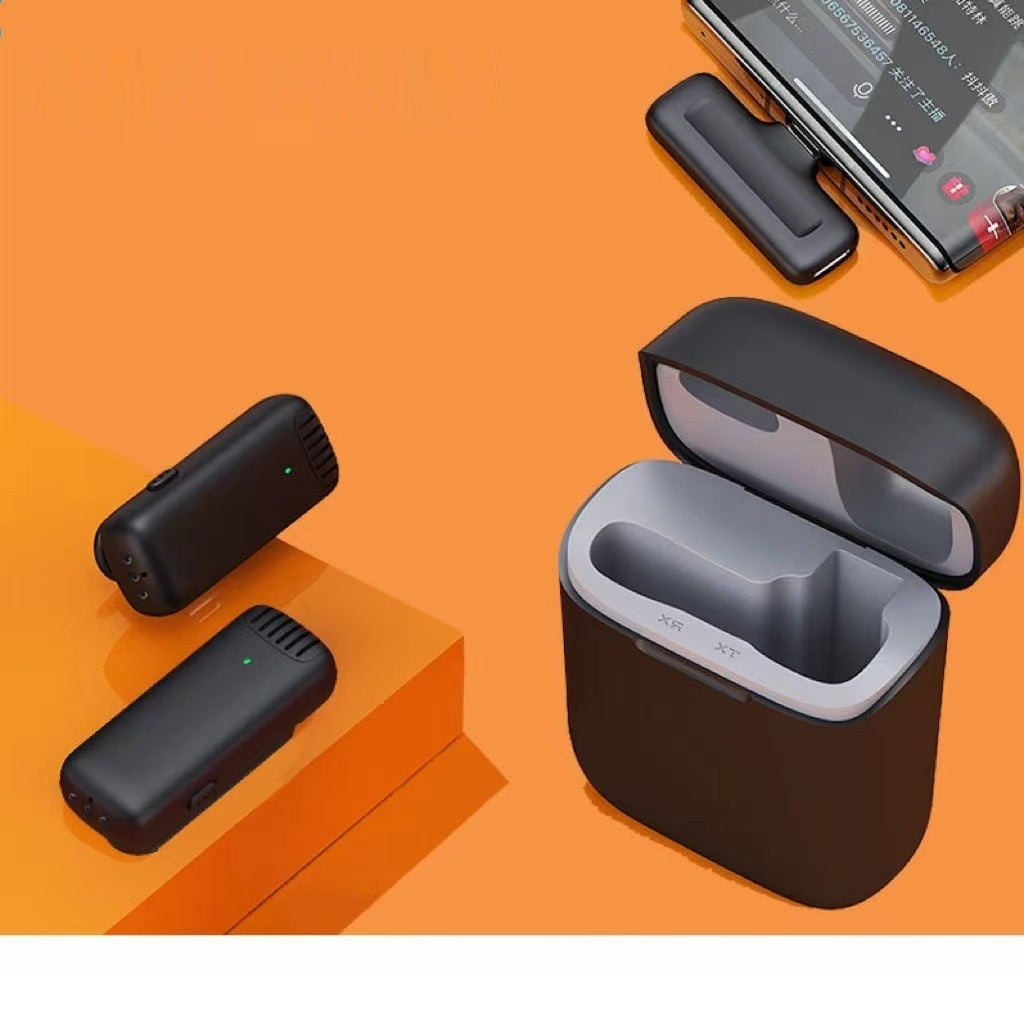 Wireless Lavalier Microphone With Charging Box Portable Storage