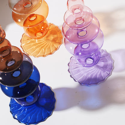 Creative Minimalist Glass Candlestick Vase Artifacts
