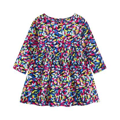 Children's Floral Cotton Long Sleeve Dress