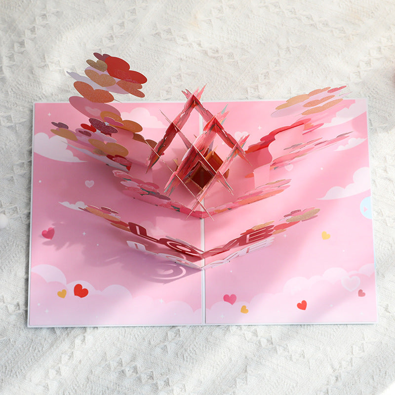 Valentine's Day Stereoscopic Greeting Cards Creative Handmade Paper Carving