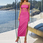 New Slim Fit Hot Girl Split Dress Tube Top Backless Sheath