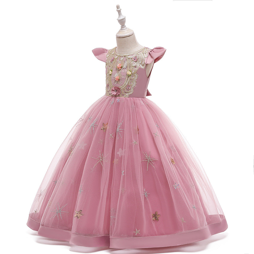 Banquet Evening Dress Girl Princess Tutu Little Host Performance Costume