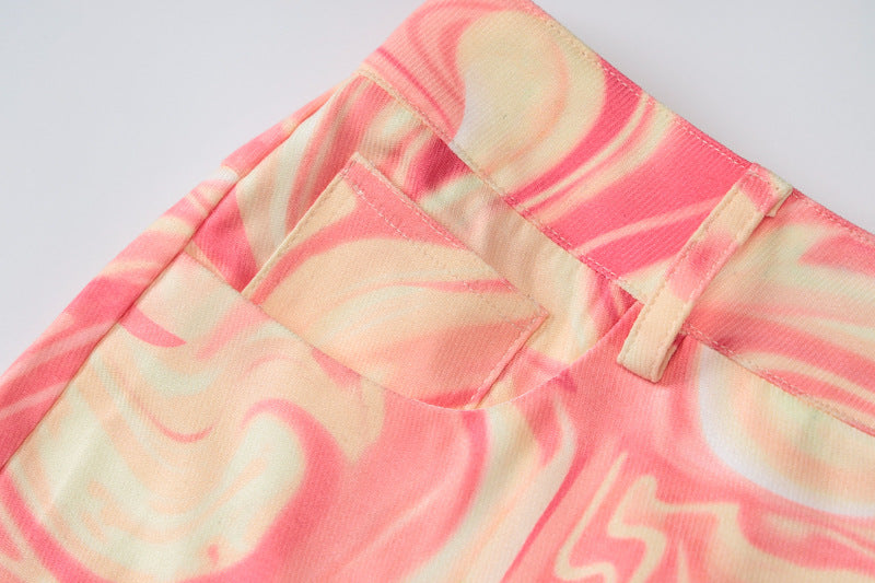 Women's Fashion Printed Loose Casual Flare Pants