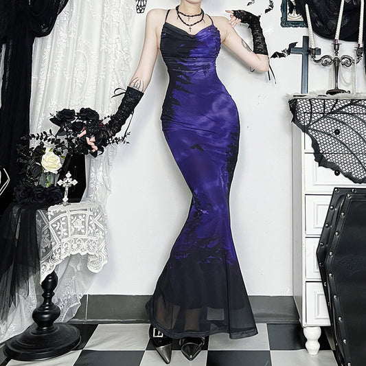 Dark Forest Printed Strap Dress