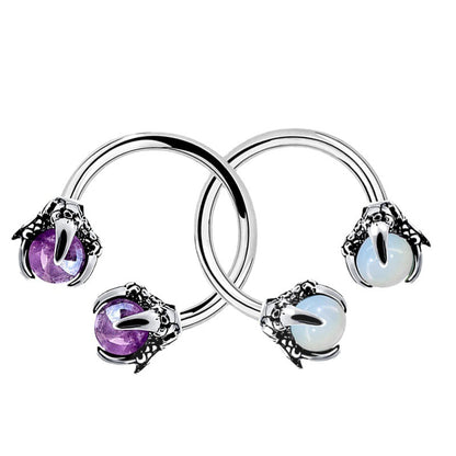 Dragon Claw Nose Ring Ornament Horseshoe  Zircon Piercing Jewelry Ornament