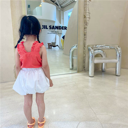 Two-piece Children's Clothing And Children's Halter Top With Wood Ears