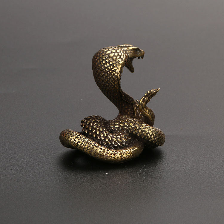 Pure Copper Zodiac Snake Tea Table Ornament