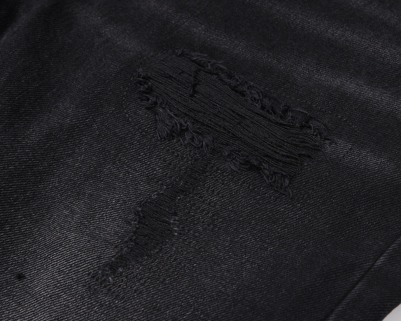 Men's Washed Old Torn Jeans