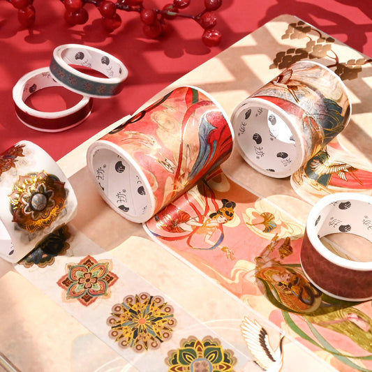 Ancient Style Hand Book Tape Stickers Sticky Notes Gift Box