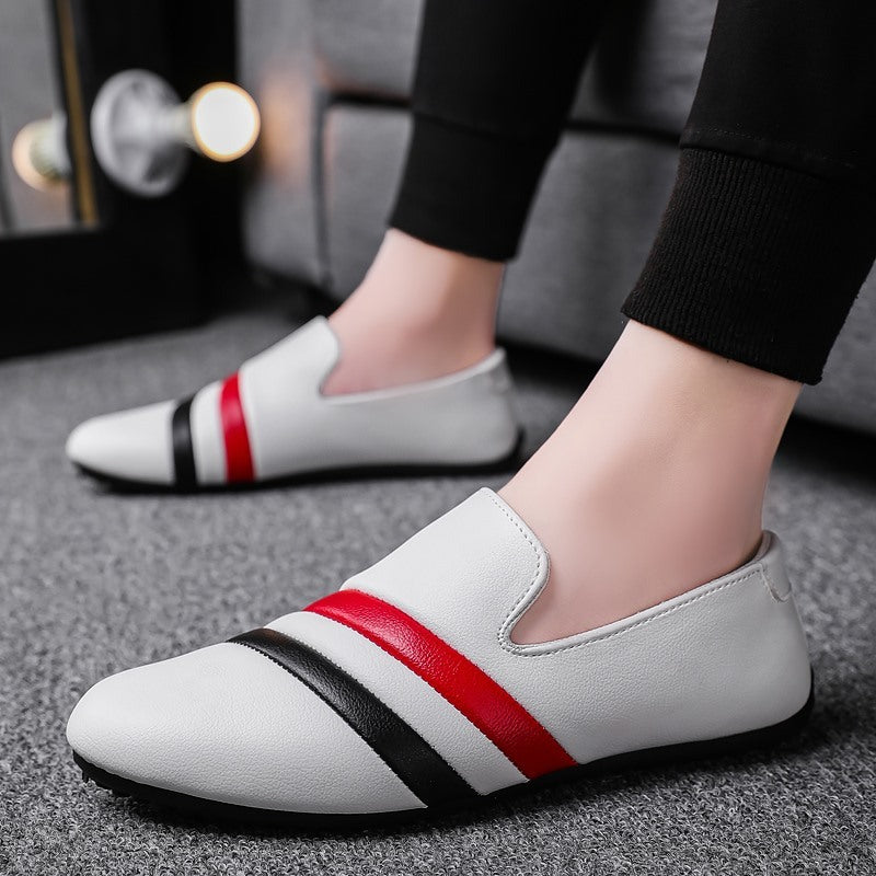 Waterproof Non-slip Chef Men's Shoes For Work Casual Leather Shoes For Hairdresser Black Peas Shoes