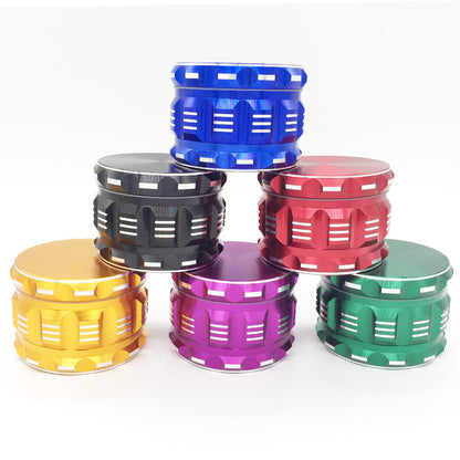 New Metal Sound Pattern Polygonal Aluminum Alloy 4-layer Smoke Grinder