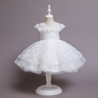 Children's Flower Princess Dress Year-old Girl Polka Dot