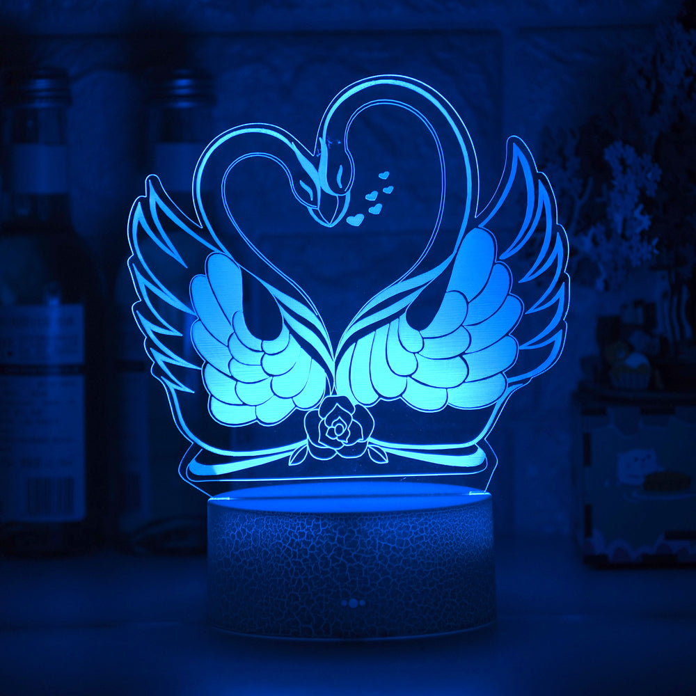 Colorful Touch Remote Control LED Swan-shaped Table Lamp