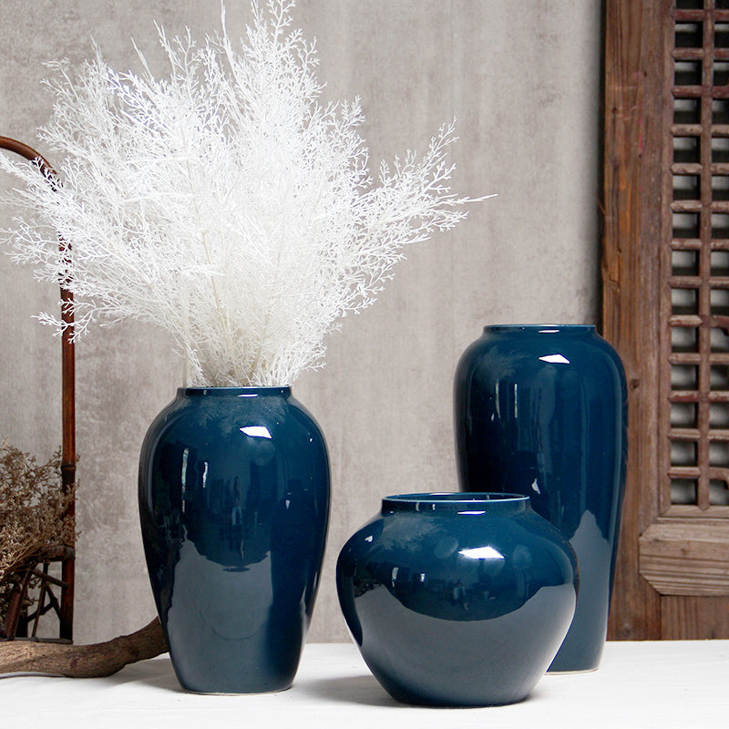 Ceramic Countertop Vase Color Glaze Landscape Flower Arrangement Ornaments
