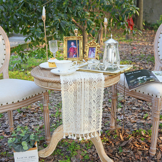 Pastoral Woven Table Runner Lace Retro Hollow Placemat