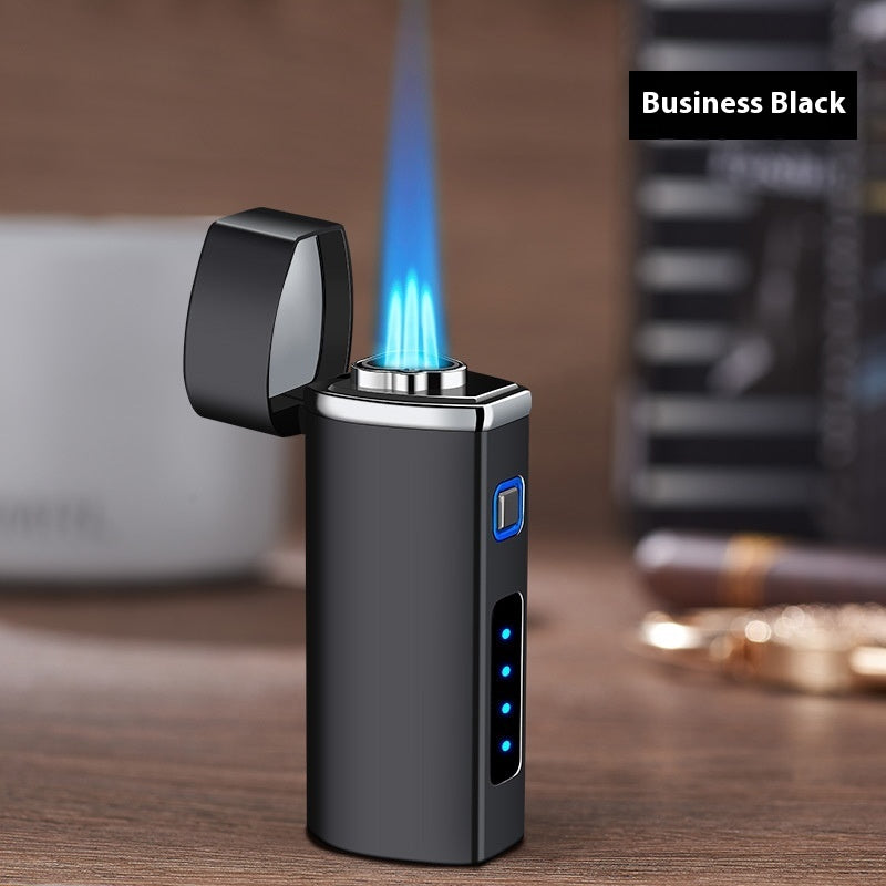 Power Display Three Direct Charging With Puncher Button Windproof Lighter