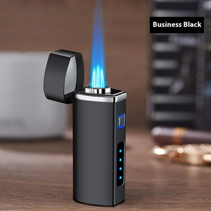 Power Display Three Direct Charging With Puncher Button Windproof Lighter
