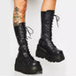 Platform Shoes Boots Women Winter Shoes Genuine Leather - FLIPSTYLEZLLC