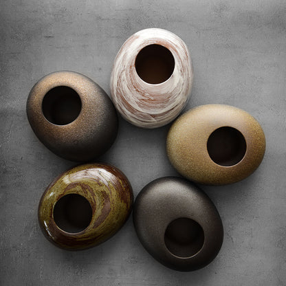 Ceramic Vase Vintage Dried Flower Stoneware Home Crafts Ornaments