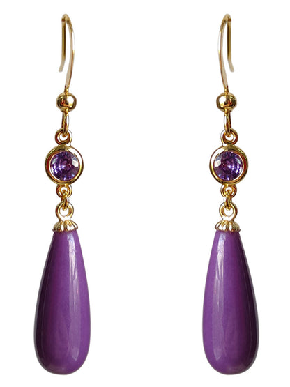 Design Natural Purple Mica Eardrops Simple Earrings