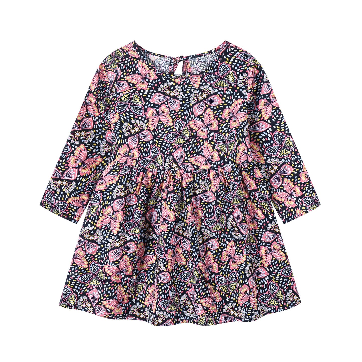 Children's Floral Cotton Long Sleeve Dress
