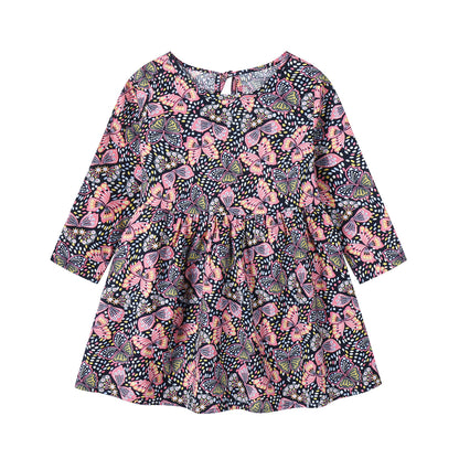 Children's Floral Cotton Long Sleeve Dress