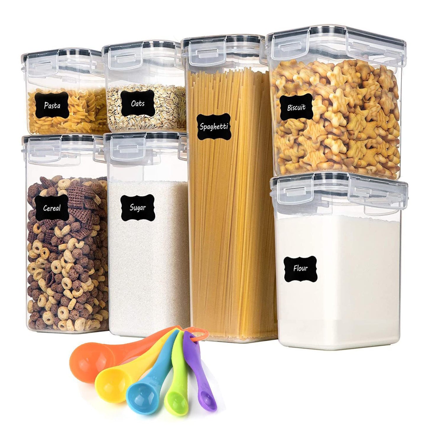 Airtight Cereal Storage Container – Large BPA-Free Plastic Pantry Crisper with Pour Spout