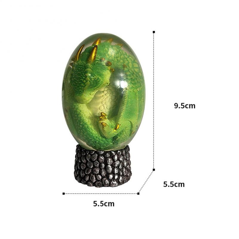 LED Lava Dragon Egg Ornamental Collection Decor Dinosaur Egg Statue Resin Dragon Egg Crystal Minerale Gemstone Reiki Home Decor