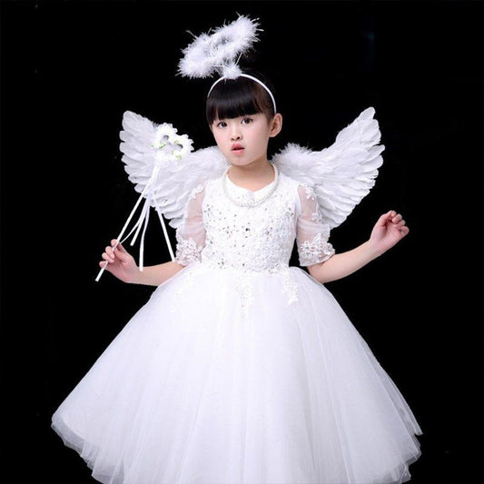 Wings Props Flower Girl Dress Up Halloween Christmas Show Feather Wings