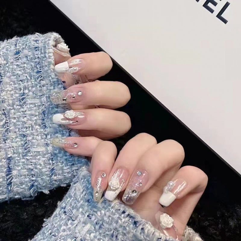 Camellia Plaster Relief Nail Stickers Suit