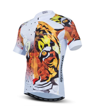 Cycling Jerseys Men 3D Lion Printing Bicycle Clothing Breathable Short Sleeve Shirts Quick Dry Bike Tops