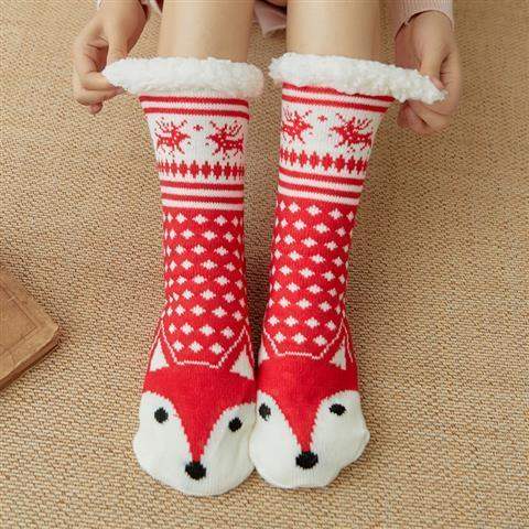 Home Indoor Women's Extra Thick Non Slip Warm Socks