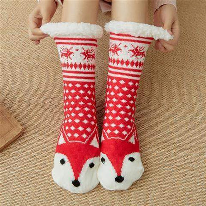 Home Indoor Women's Extra Thick Non Slip Warm Socks