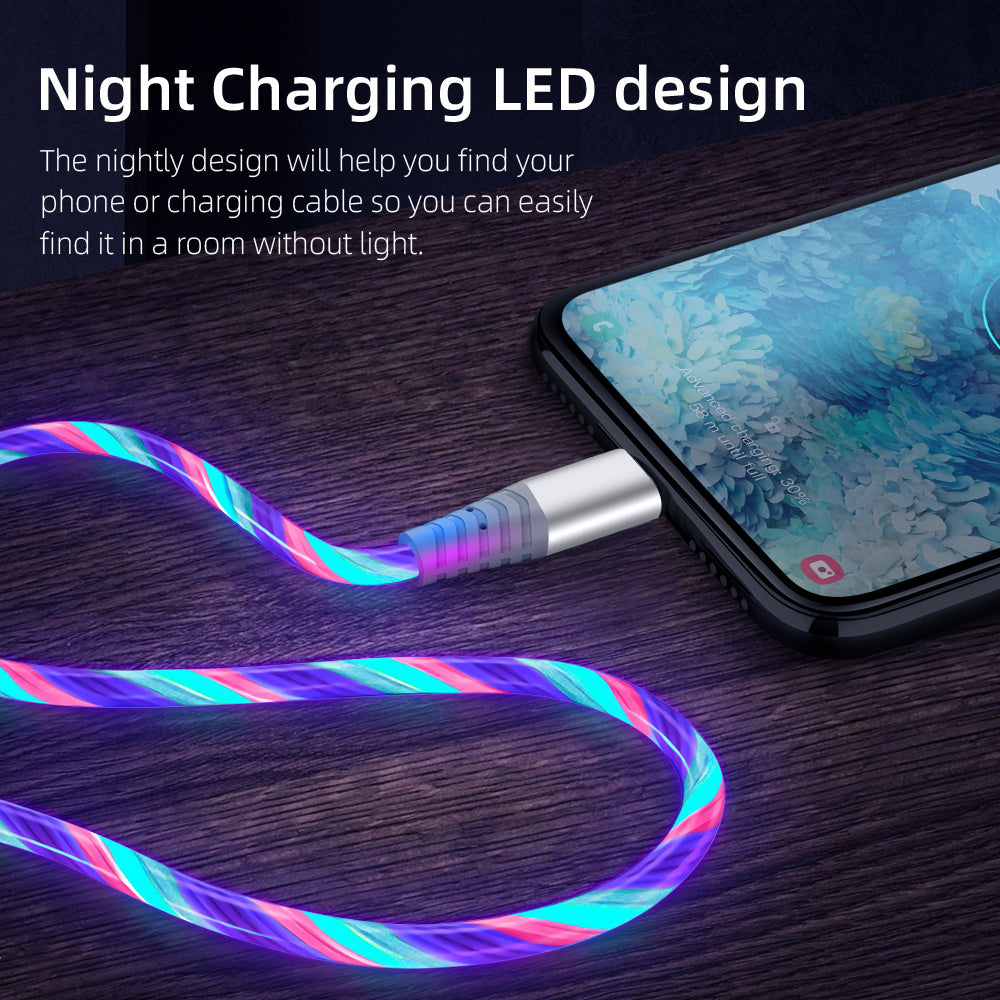 Fast Charging And Luminous Mobile Phone Data Cable
