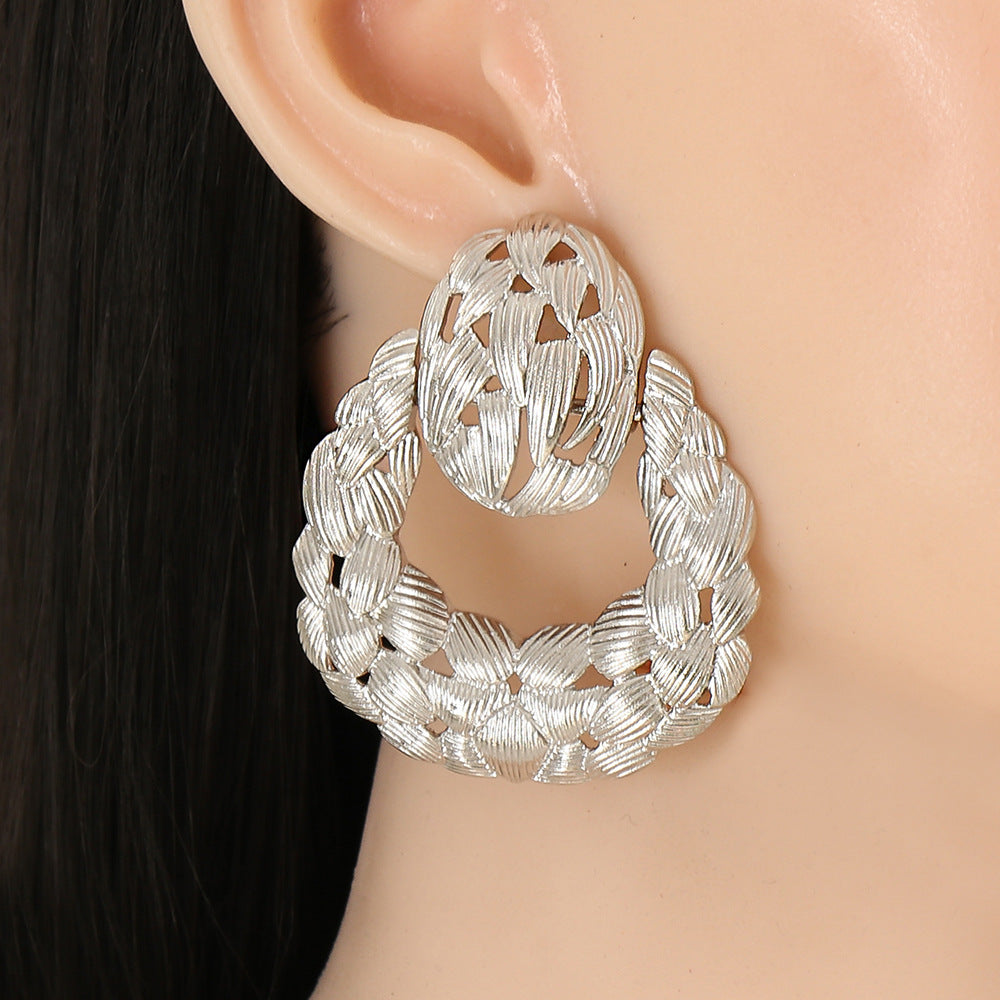 Geometric Hollow Leaf-shaped Earrings Personalized Female Earrings