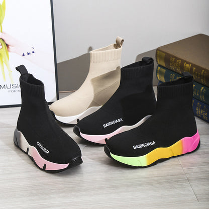Black Sock Boots For Women Platform Shoes - FLIPSTYLEZLLC