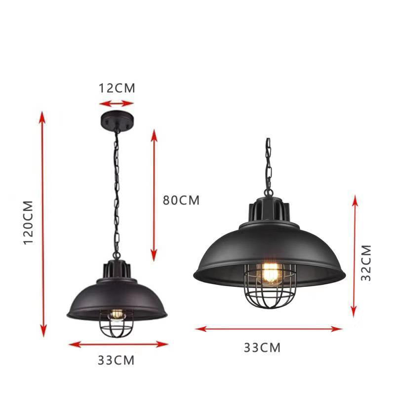 Retro Restaurant Restaurant Dining Table Single-head Iron Pot Cover Lampshade Chandelier