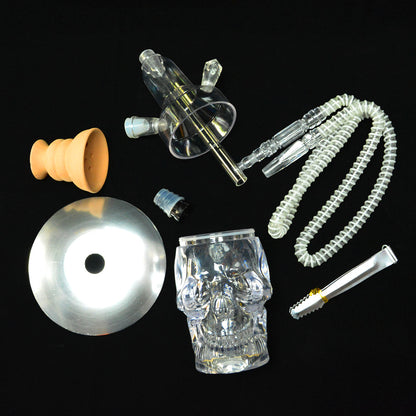 GREEN Arabian Acrylic Hookah With Illuminated Skull LIGHTS