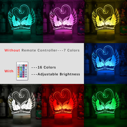 Colorful Touch Remote Control LED Swan-shaped Table Lamp