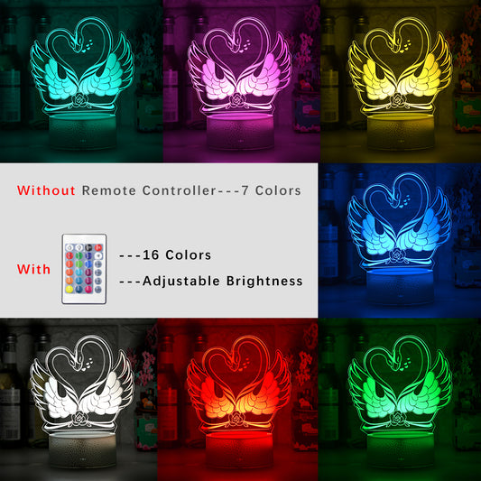 Colorful Touch Remote Control LED Swan-shaped Table Lamp