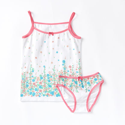 Summer Loungewear Kids Sling Pajamas Two-piece Set