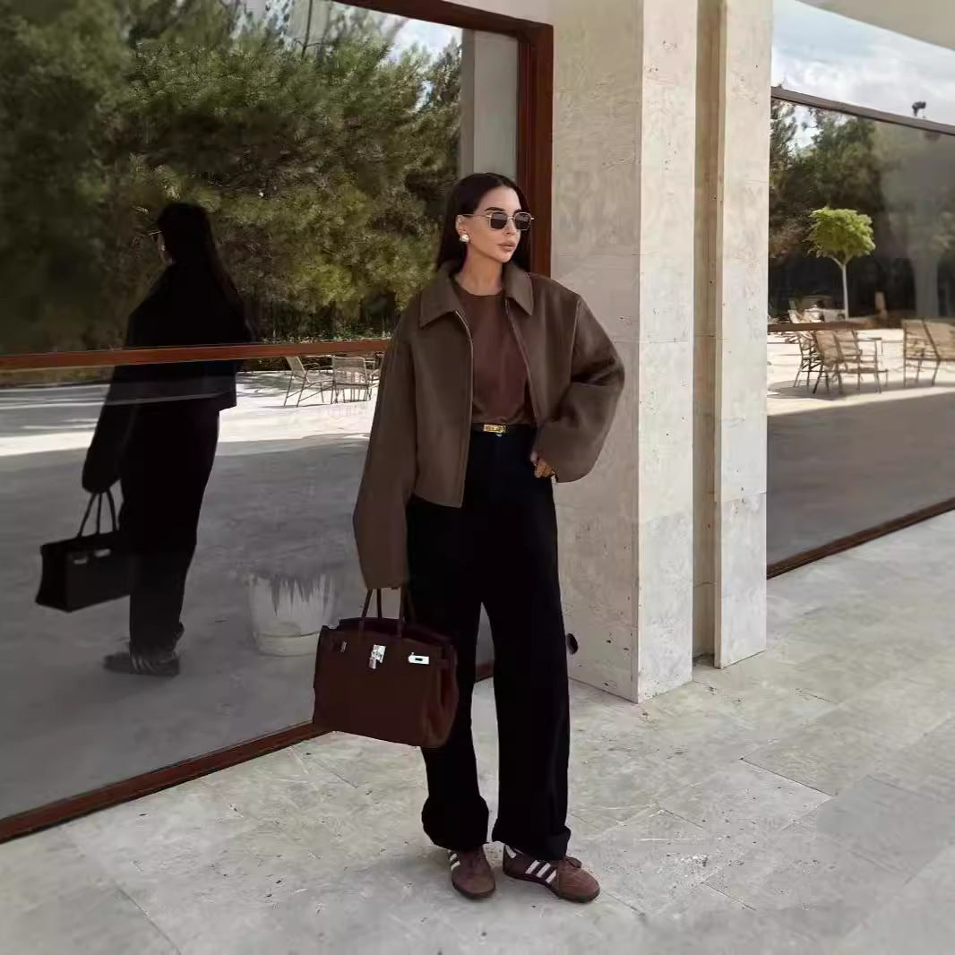 Fall And Winter Lapels Woolen Coat