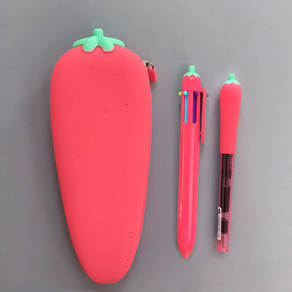 Silicone Pencil Bag Student Cute Plush Storage Bag
