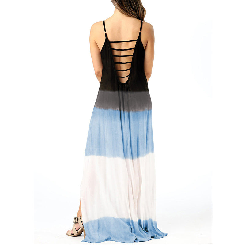 2 Summer Strap Women's Printed Loose Split Vest Dress