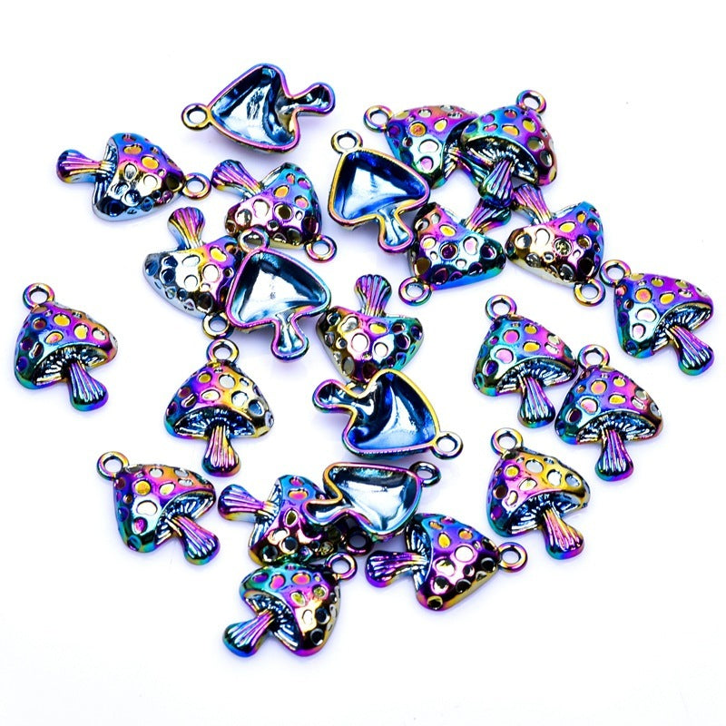 Cute Hip Hop Alloy Plant Mushroom Pendant Necklace