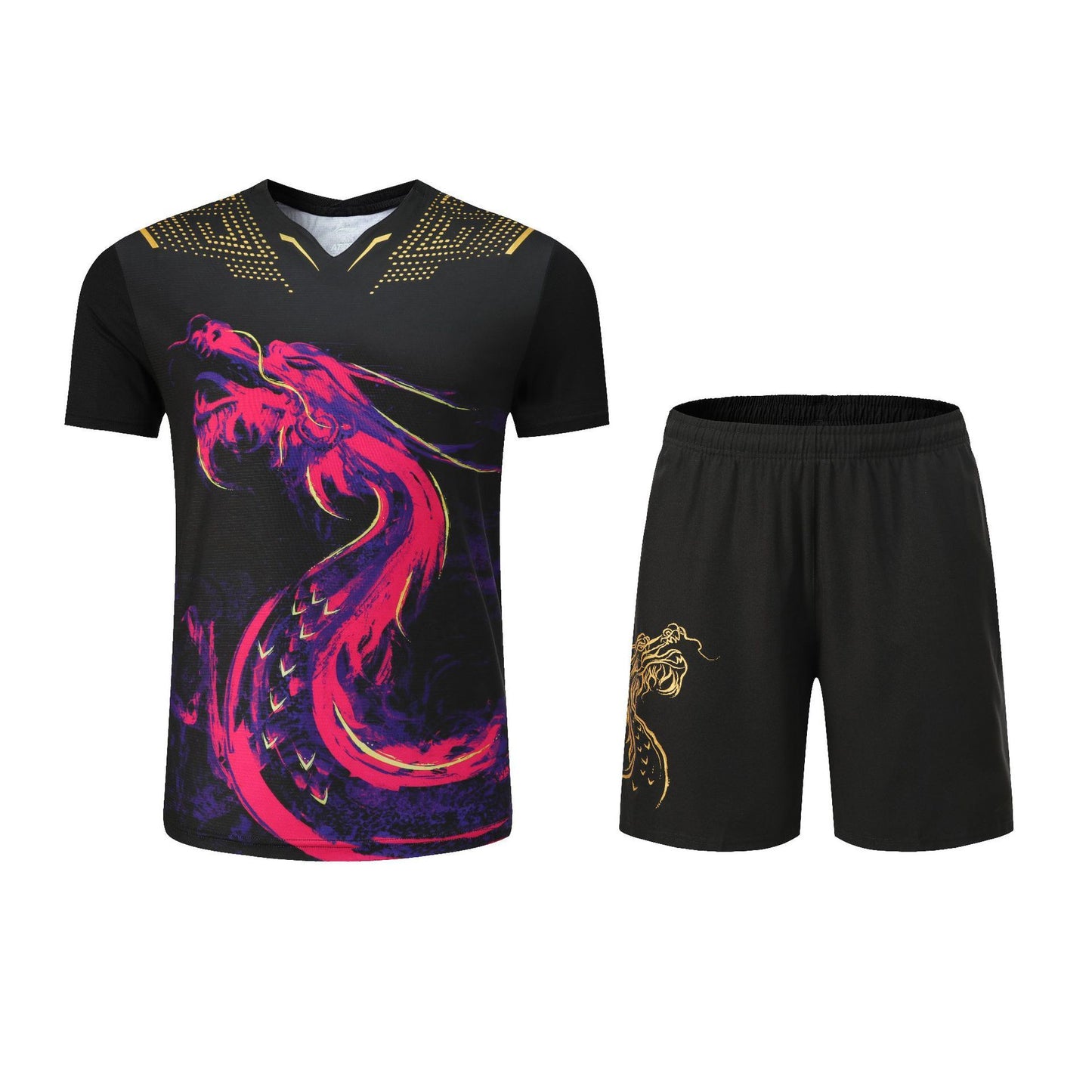 SPORTSWEAR FOR TENN BOY DRAGON DESIGN Breathable Short-sleeved Top