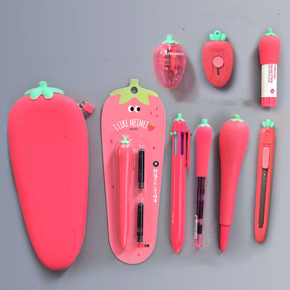 Silicone Pencil Bag Student Cute Plush Storage Bag