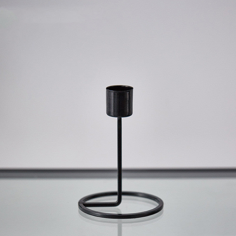 Iron Art Perforated Candlestick Table Decoration Candlelight Dinner Props