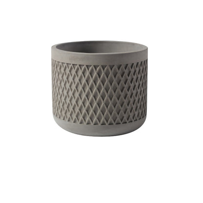 Indoor Simple Relief Diamond-shaped Cement Flowerpot